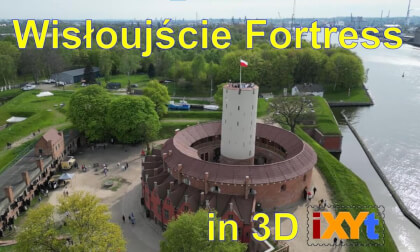 Wisłoujście Fortress, Gdańsk,  Poland in 3D SBS LR video for VR