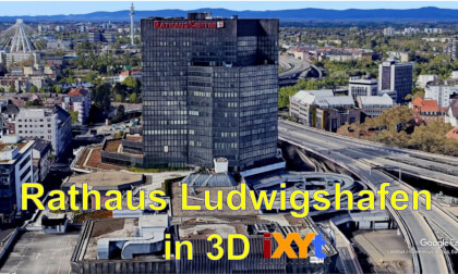 Rathaus Ludwigshafen, Baden-Wurtemberg, Germany in 3D SBS video for VR Rathaus Ludwigshafen, Baden-Wurtemberg, Germany in 3D SBS video for VR