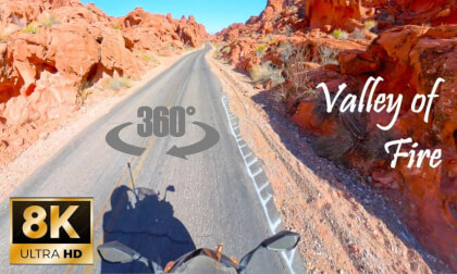 Valley of Fire State Park on a Ninja 1000.  360 Degree 8K Video VR Video Valley of Fire State Park on a Ninja 1000.  360 Degree 8K Video VR