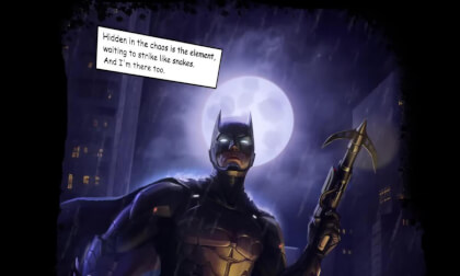 Batman 2D animated scene in native stereo 3D Batman 2D animated scene in native stereo 3D