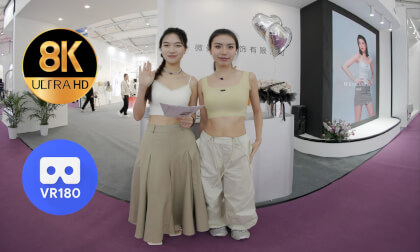 Two girls are introducing the new lingerie collection