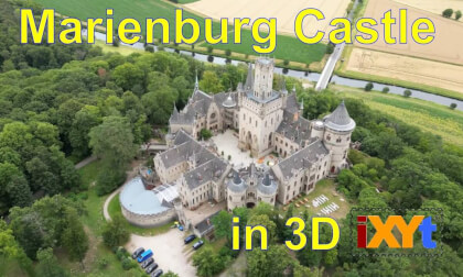 Marienburg Castle, Lower Saxony, Germany in 3D SBS LR video for VR