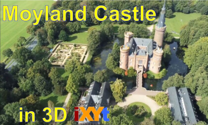 Moyland Castle,  North Rhine-Westphalia, Germany in 3D SBS LR video for VR Moyland Castle,  North Rhine-Westphalia, Germany in 3D SBS LR video for VR