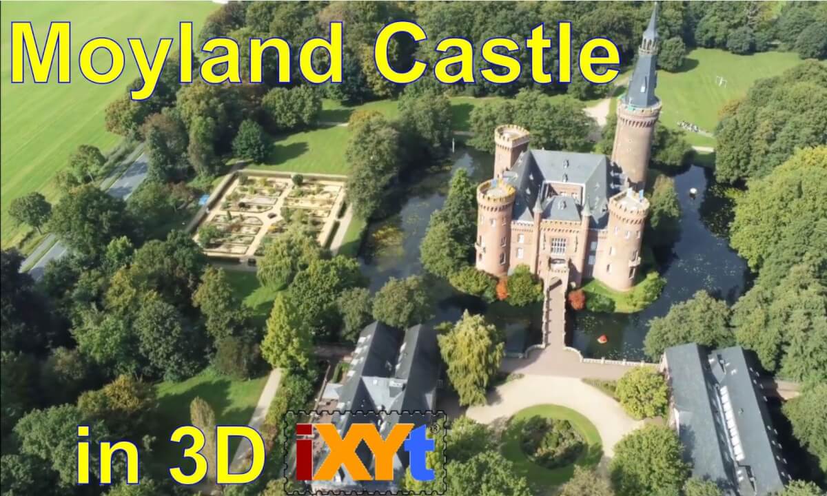 Moyland Castle, North Rhine-Westphalia, Germany in 3D SBS LR video for VR