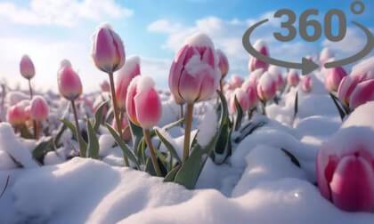 snow in spring VR Video snow in spring VR