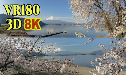 Spectacular views of cherry blossoms and Mt. Fuji along Lake Kawaguchi in JAPAN VR Video Spectacular views of cherry blossoms and Mt. Fuji along Lake Kawaguchi in JAPAN VR