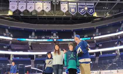 Skating at Amalie Arena home of the,Tampa Bay Lightning hockey team. Skating at Amalie Arena home of the,Tampa Bay Lightning hockey team.