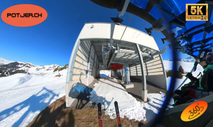 Virtual Swiss Mountain Chairlift drive 5k - Bidmi / Käserstatt in Meiringen Hasliberg free 360° View