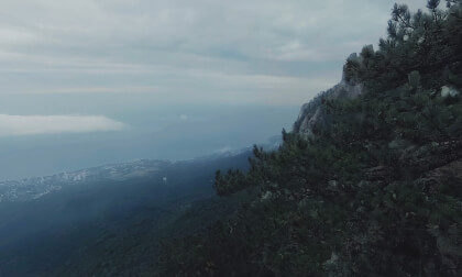 Crimea, Ay-Petri mountain in the Crimean mountains as part of the Ai-Petrinskaya Yayla massif, Above the Clouds, in the Clouds Summer Black Sea, morning, Mountain Seascape, Ukraine Russia VR Video Crimea, Ay-Petri mountain in the Crimean mountains as part of the Ai-Petrinskaya Yayla massif, Above the Clouds, in the Clouds Summer Black Sea, morning, Mountain Seascape, Ukraine Russia VR