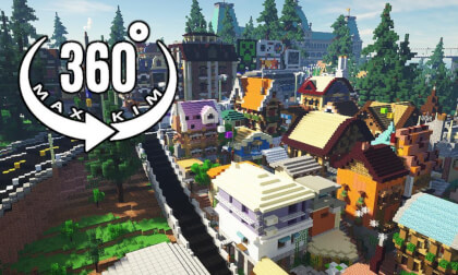 [5.7k 360°] [002] Minecraft Server Travel - BeachSide Town [MaxKim]