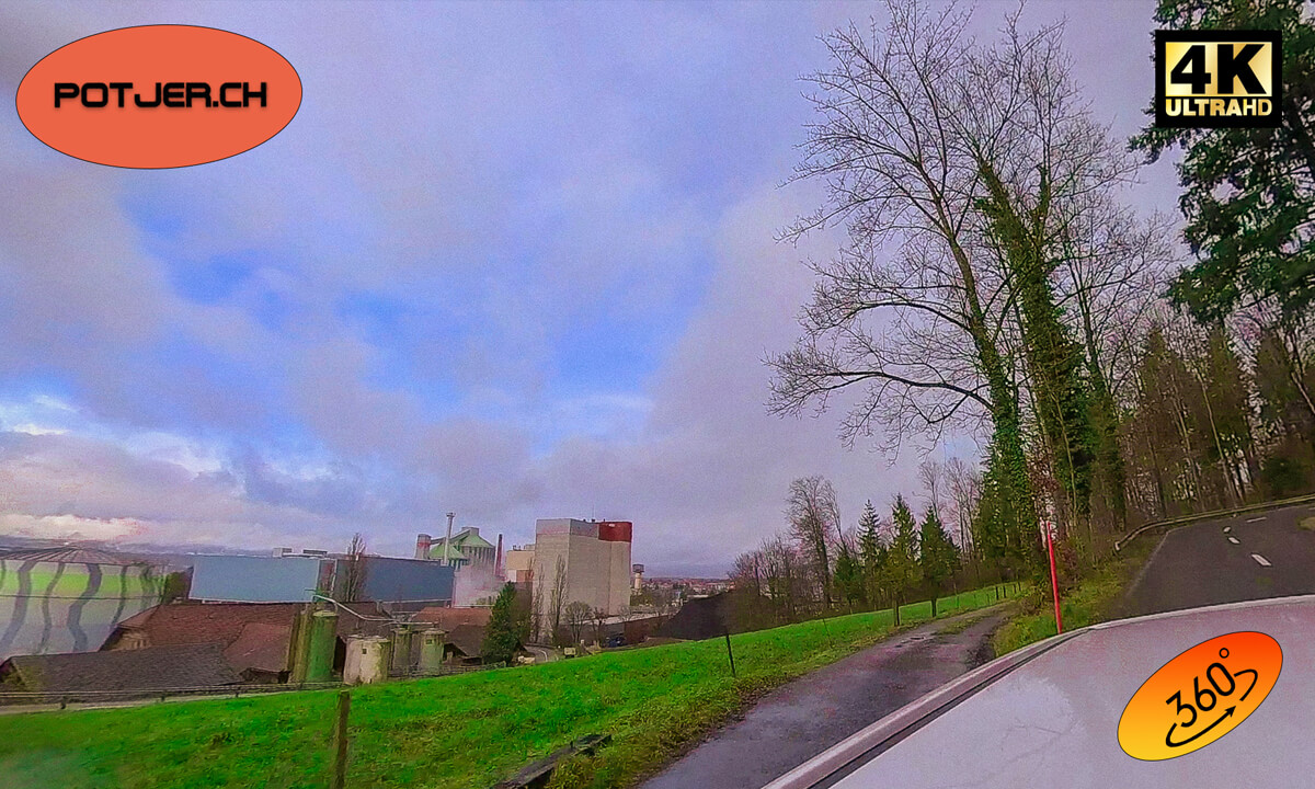 Driver's View - Virtual from Hinterkappelen to Täuffelen via Aarberg & Ins Switzerland 4k 360°
