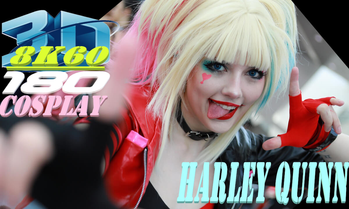 Harley Quinn Cosplay, 3D VR180, AX2024, meggiicosplay, ハーレイ・クイン, コスプレ, 8K60FPS