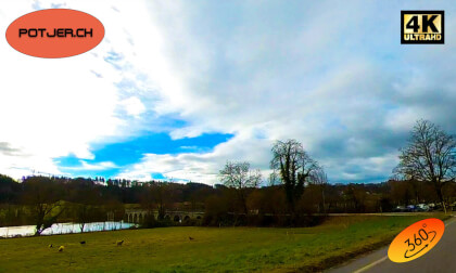 Driver's View - Virtual from Lyss to the Wohlensee near Bern via Aarberg Switzerland 4k 360° Video