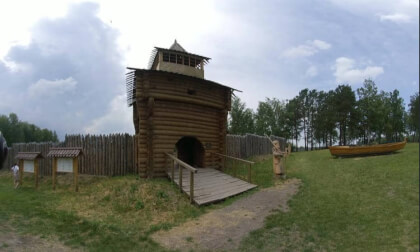 [VR180] Russia, Siberia, Tomskaya pisanica, walking, Insta360 Evo