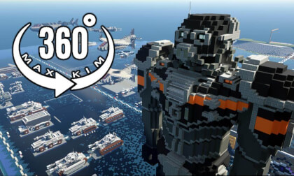[5.7k 360°] [008] Minecraft Server Travel - Mechas and Tanks [MaxKim]
