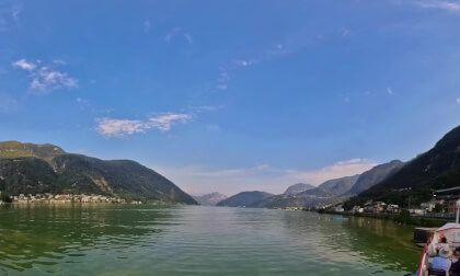 Lugano Ferry to Campione then Bissone 8K 360VR Topaz version VR Video Lugano Ferry to Campione then Bissone 8K 360VR Topaz version VR