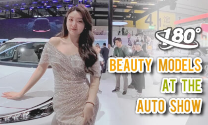 Models at the auto show VR Video Models at the auto show VR