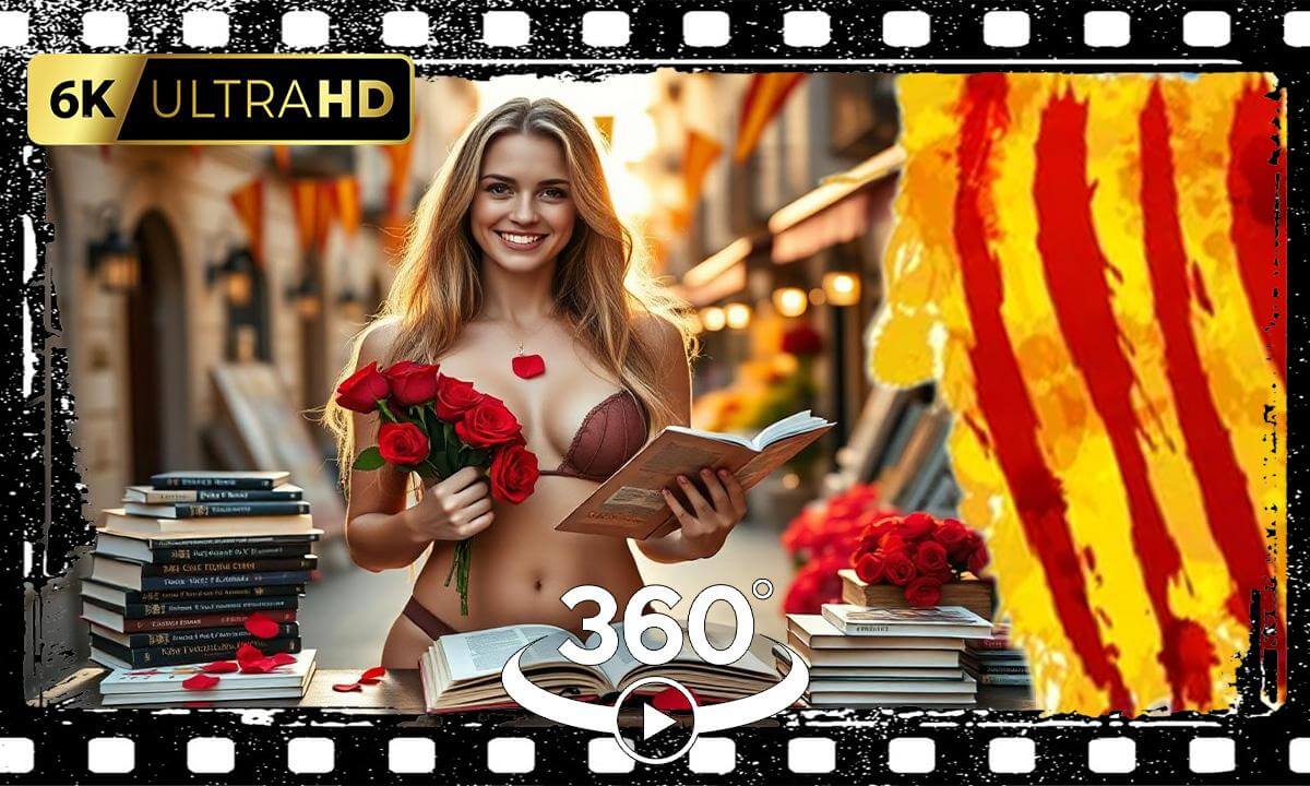 🇪🇸 Beautiful Girls Falling in Love on Sant Jordi: Roses, Books | A 360° VR Exploration 🇪🇸 | #VR