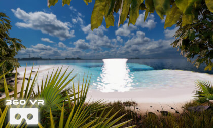 CGI VR 360 Video of beach Island Relaxation Immersive Nature Travel CGI VR 360 Video of beach Island Relaxation Immersive Nature Travel
