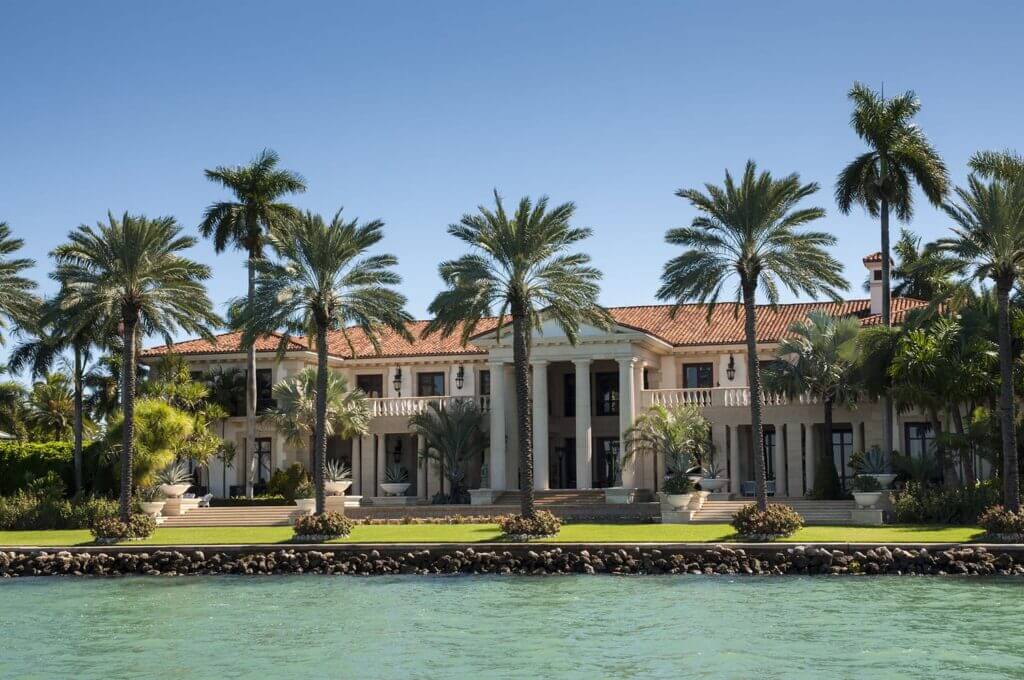 Miami Millionaire Row with Houses facing the canal
