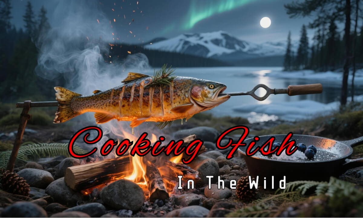 Fish Cooked in the Wild: Smoked with Pine and Roasted on a Homemade Spit