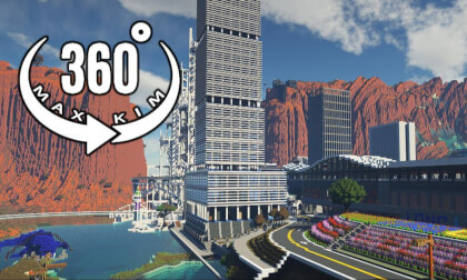 [5.7k 360°] [017] Minecraft Server Travel - Light Rail Station [MaxKim]