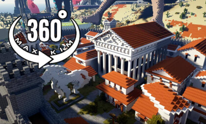[5.7k 360°] [020] Minecraft Server Travel - Greek Town [MaxKim]