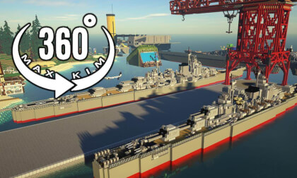 [5.7k 360°] [024] Minecraft Server Travel - WarShip Tour [MaxKim]