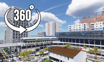 [5.7k 360°] [029] Minecraft Server Travel - Suburban Station [MaxKim]