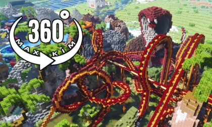 [5.7k 360°] [032] Minecraft Server Travel - Roller Coaster [MaxKim]