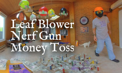 Leaf Blower Nerf Gun Money Toss // Temporal Agents Deployed // VR180 Leaf Blower Nerf Gun Money Toss // Temporal Agents Deployed // VR180