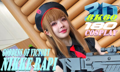 Goddess of Victory Nikke Rapi Cosplay, Slaughterer, Experience 3D VR180, AX2024, 勝利の女神, ラピ, コスプレ VR Video Goddess of Victory Nikke Rapi Cosplay, Slaughterer, Experience 3D VR180, AX2024, 勝利の女神, ラピ, コスプレ VR