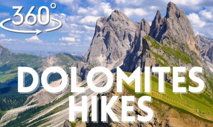 Dolomites Top 5 Hikes 360° | Seceda, Puez-Odle, Piz Boè, Munkel VR 8K VR Video Dolomites Top 5 Hikes 360° | Seceda, Puez-Odle, Piz Boè, Munkel VR 8K VR