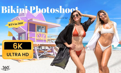 Flor & Sol behind the scenes — bikini shoot in 360°. Flor & Sol behind the scenes — bikini shoot in 360°.