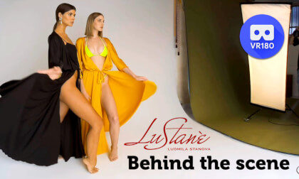 Young models try on haul LuStane beachwear. Backstage 1 of 2 Young models try on haul LuStane beachwear. Backstage 1 of 2