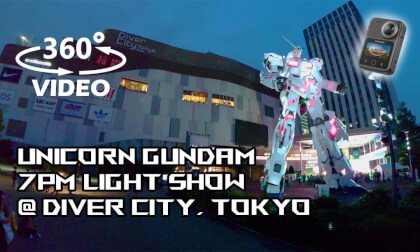 Unicorn Gundam 7pm Light Show @ Diver City, Tokyo VR Video Unicorn Gundam 7pm Light Show @ Diver City, Tokyo VR