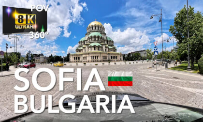 POV 8k 360 VR Sofia downtown drive thru VR Video POV 8k 360 VR Sofia downtown drive thru VR