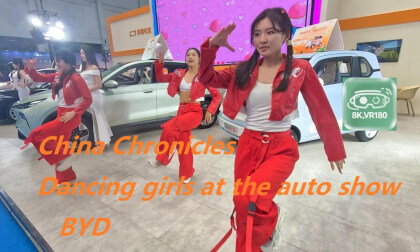 VR180,BYD ,Dancing girl at the auto show VR Video VR180,BYD ,Dancing girl at the auto show VR