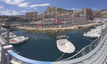 Formula 1 in Monaco 2025, on 23rd May 2025 Training Session watched from the Harbor side looking at the Skyline of Monte Carlo, observe the fishes. VR Video Formula 1 in Monaco 2025, on 23rd May 2025 Training Session watched from the Harbor side looking at the Skyline of Monte Carlo, observe the fishes. VR