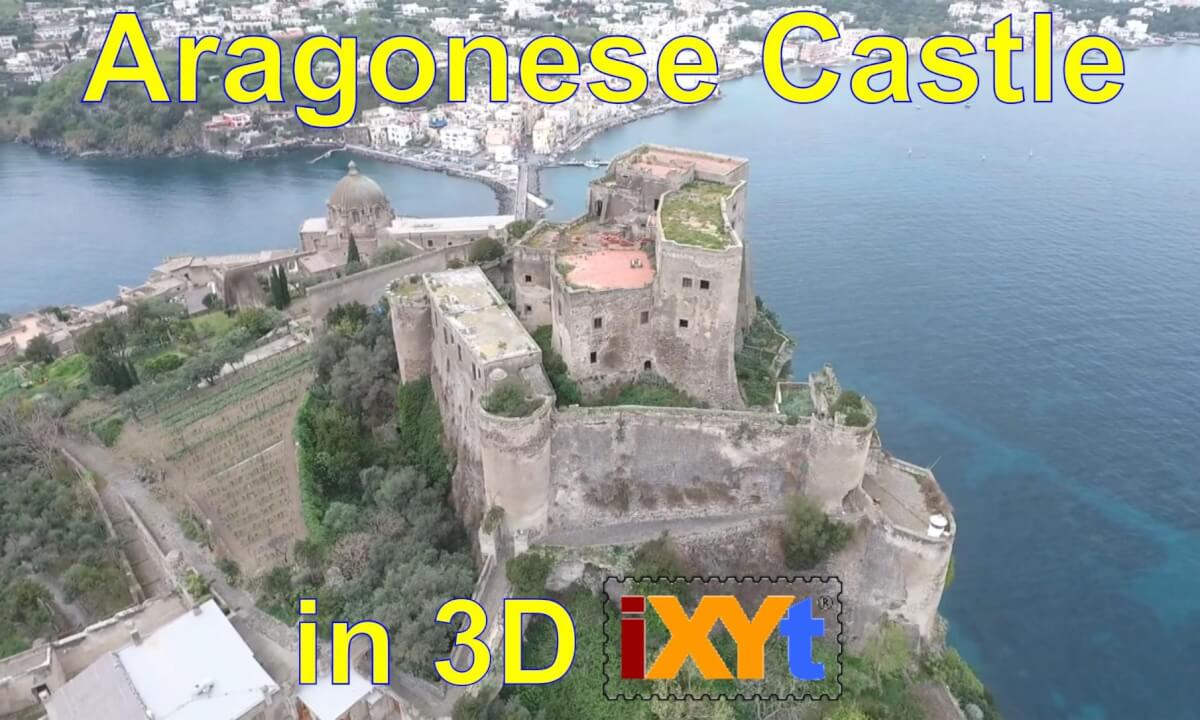 Aragonese Castle, Gulf of Naples, Italy in 3D SBS LR video for VR