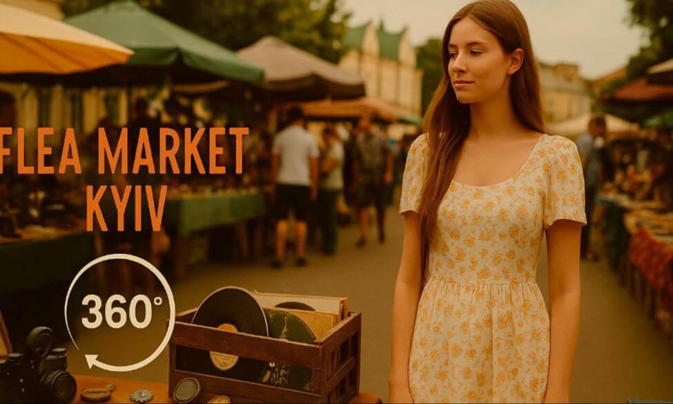 Flea Market in Kyiv | 360° Walk Through Podil's Hidden Treasure