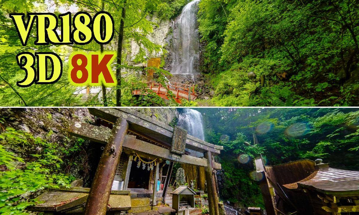 Kiyo-taki-waterfall , a place of ascetic practices where you are hit by the waterfall in Nagano , JAPAN