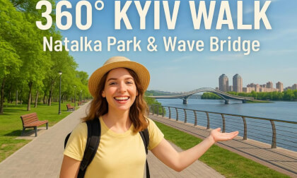 Insta 360 x4 360° Walk in Kyiv: Natalka Park, Wave Bridge & Obolon Riverside Tour VR Video Insta 360 x4 360° Walk in Kyiv: Natalka Park, Wave Bridge & Obolon Riverside Tour VR