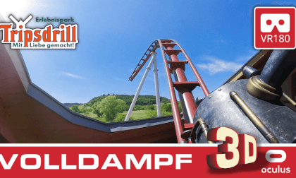 FULL STEAM 3D Tripsdrill on-ride Roller Coaster Vekoma Boomerang Coaster FULL STEAM 3D Tripsdrill on-ride Roller Coaster Vekoma Boomerang Coaster