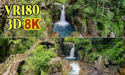 Ryujin waterfall, a cobalt blue pool with crystal clear water in Gifu , JAPAN VR Video Ryujin waterfall, a cobalt blue pool with crystal clear water in Gifu , JAPAN VR