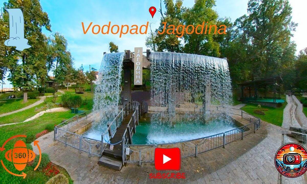 Waterfall Jagodina - Vodopad Jagodina Veštački vodopad u Aračlijskom potoku 360 video 4kVirtual Tour