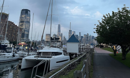 Jersey City Marina with New York City Skyline View VR 3D 180