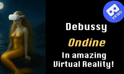 Debussy -- Ondine (from Preludes, Book II).  In amazing Virtual Reality (8K) VR Video Debussy -- Ondine (from Preludes, Book II).  In amazing Virtual Reality (8K) VR