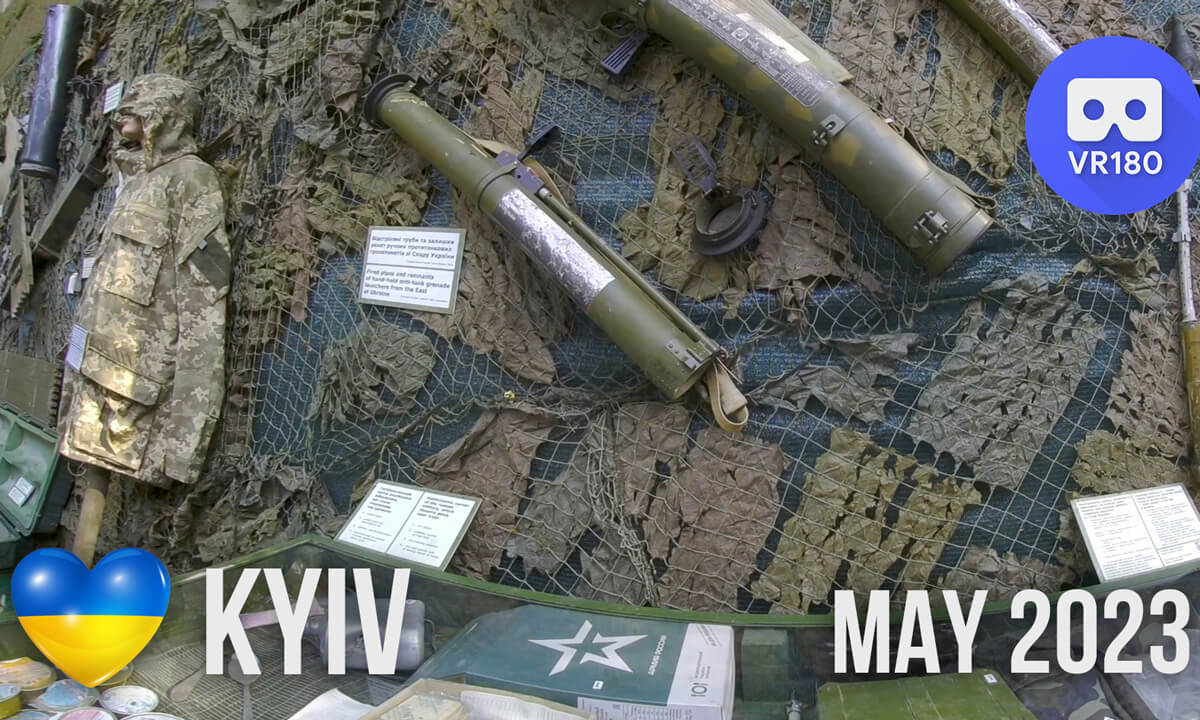 A walk around Kyiv, Ukraine in May 2023. (Andriiivsky Uzviz, military trophies, Podil)