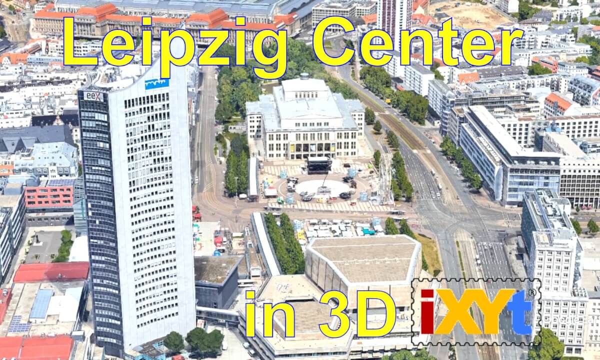 Leipzig Center, Saxony, Germany in 3D SBS LR video for VR Leipzig Center, Saxony, Germany in 3D SBS LR video for VR